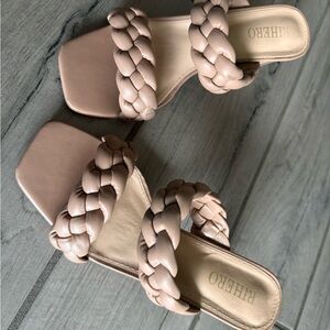 Women's Braided Strap Sandals - Cream